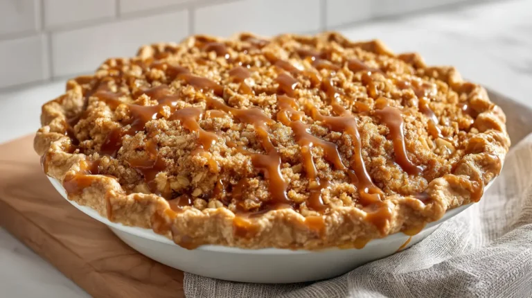 caramel apple crisp pie