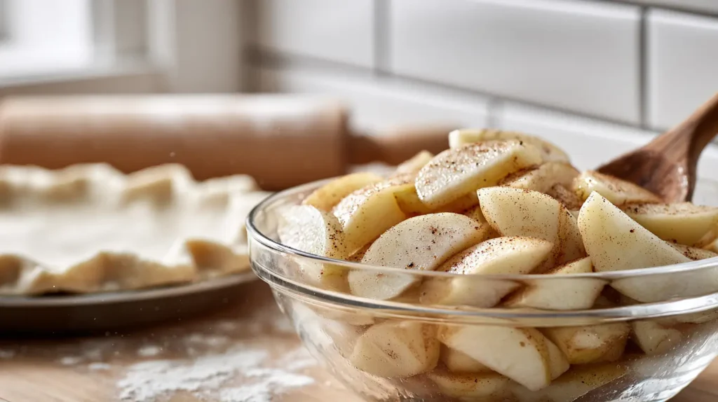 apples in mixing bowl