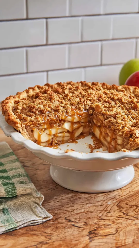 caramel apple crisp pie