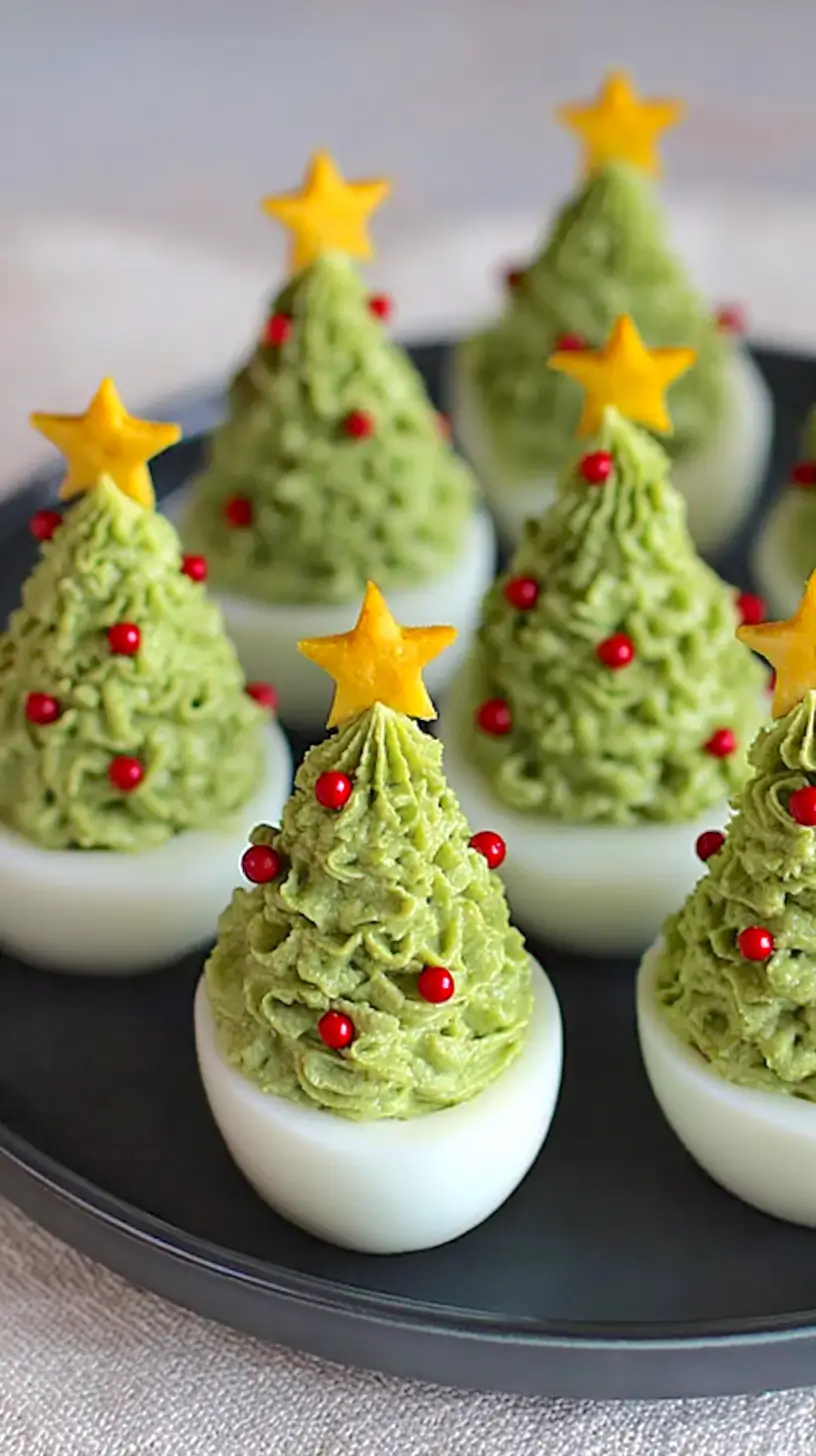 Christmas tree deviled eggs