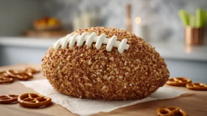football shaped cheeseball