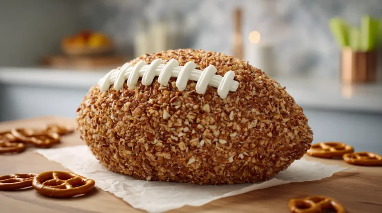 football shaped cheeseball