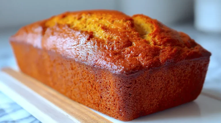pumpkin banana bread loaf on the counter