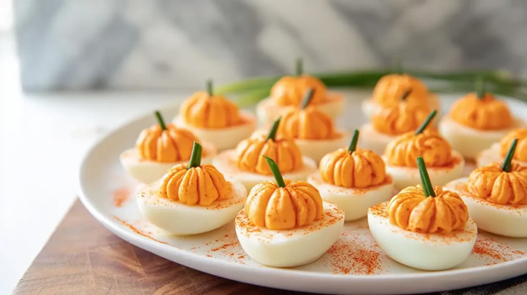 pumpkin deviled eggs