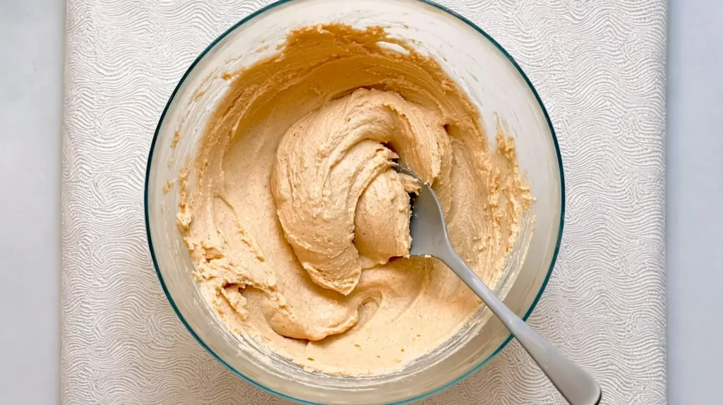 mixing the pie filling