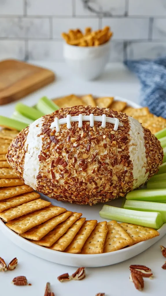 football shaped cheeseball