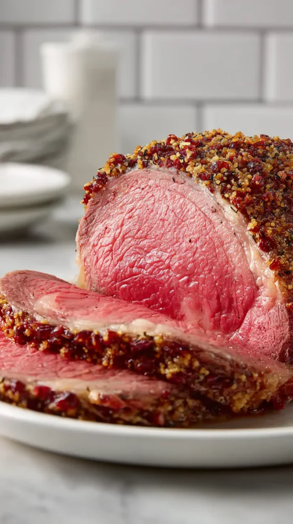 cranberry horseradish crusted prime rib
