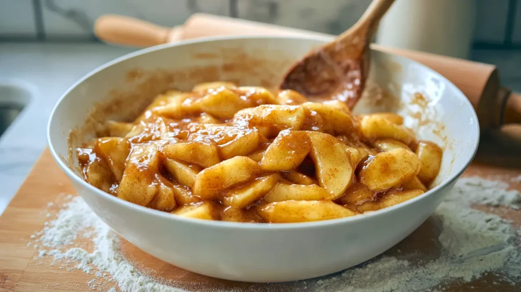 spiced apple filling in a bowl