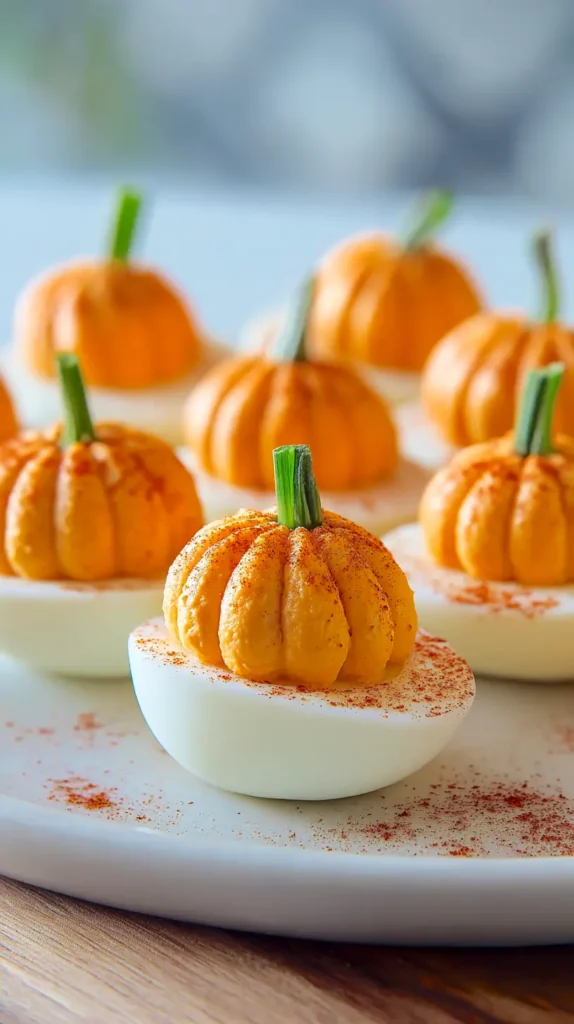 pumpkin deviled eggs