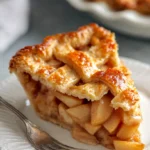 spiced apple pie slice on a plate