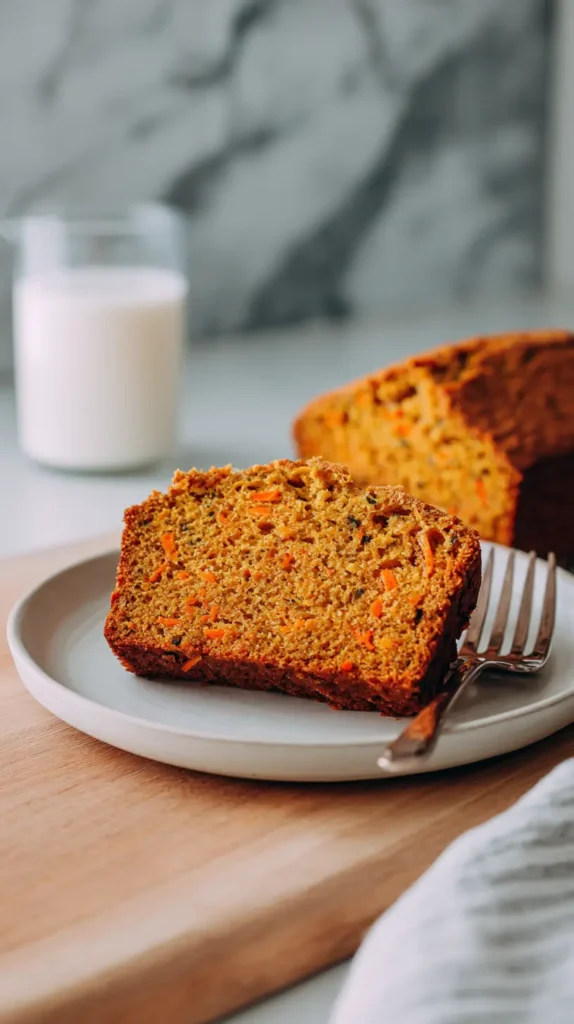 slice of spiced carrot bread
