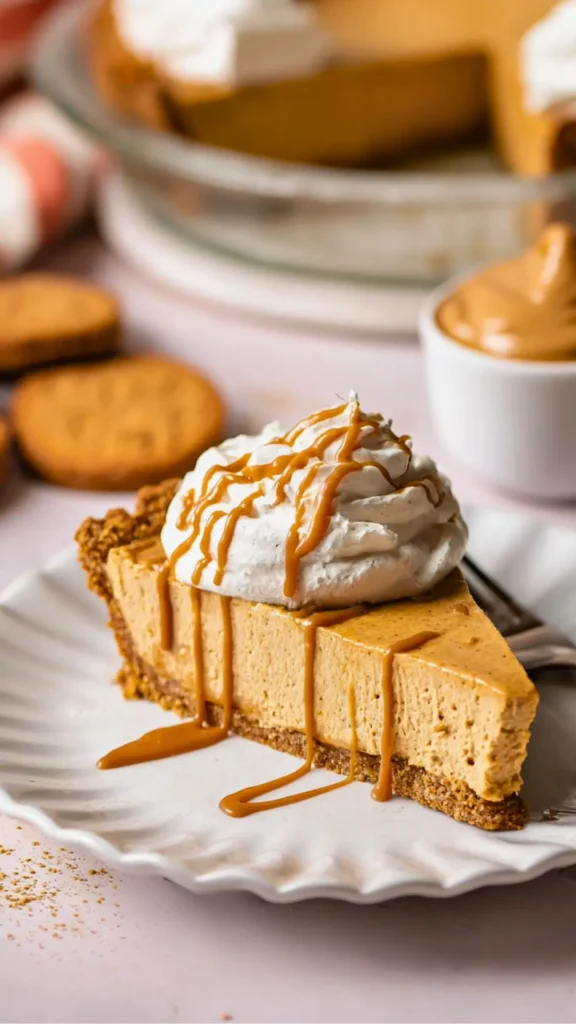 cookie butter pumpkin pie slice