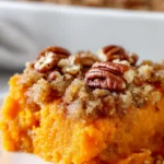 slice of sweet potato casserole