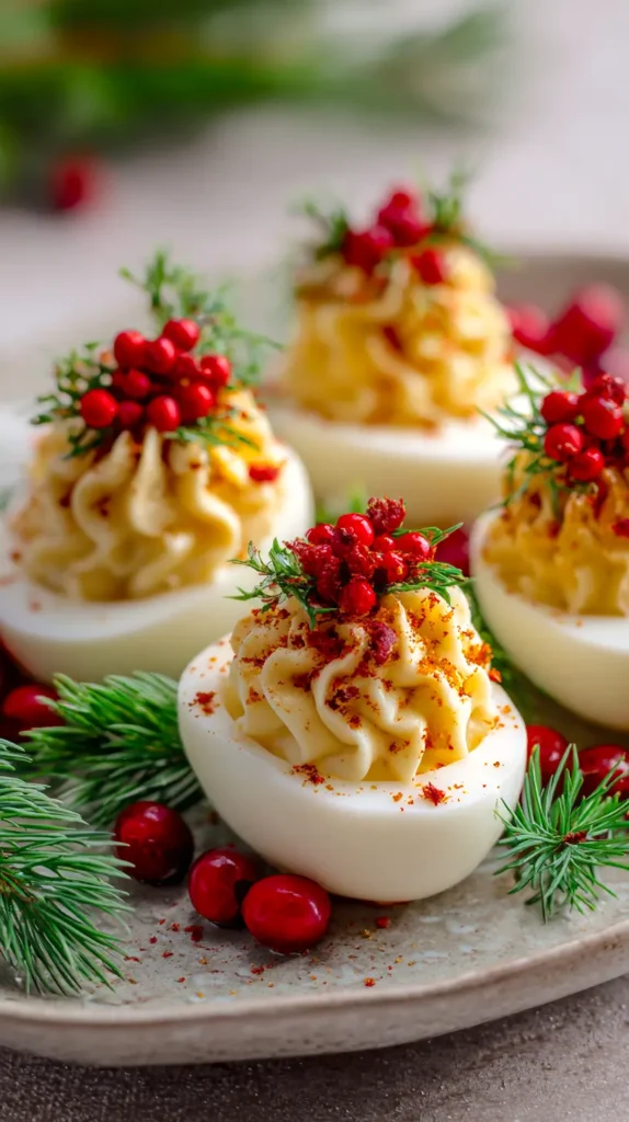 Christmas deviled eggs