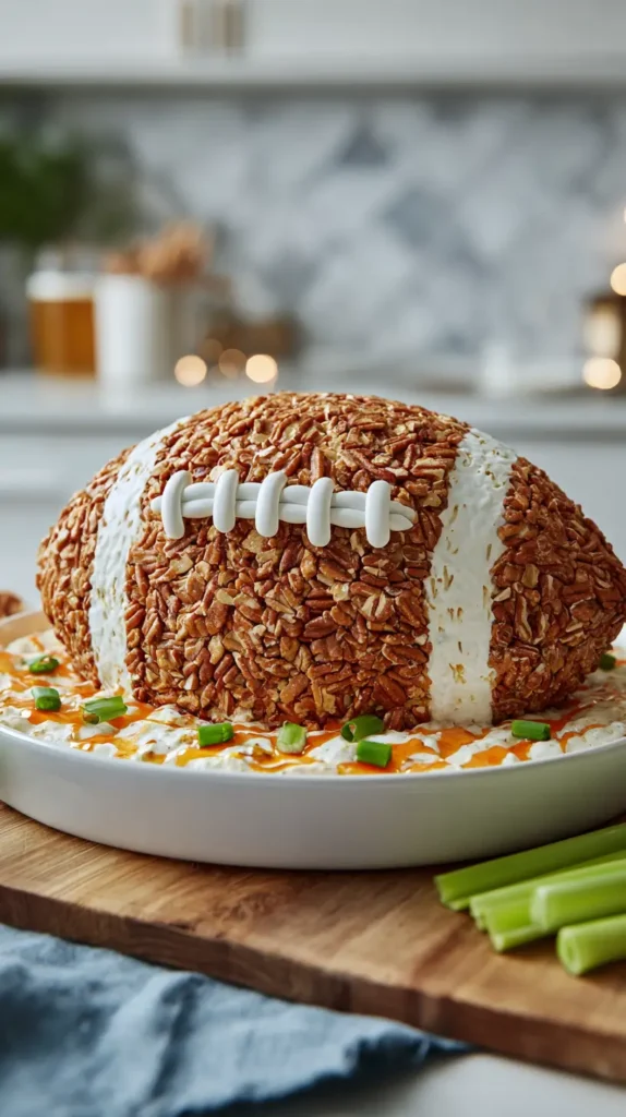 football shaped cheeseball