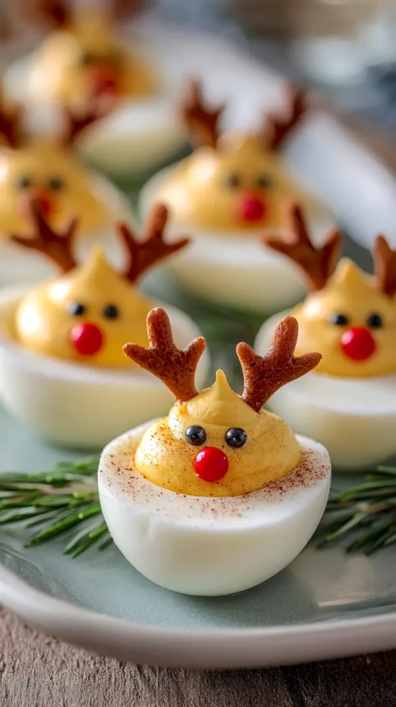 reindeer face deviled eggs
