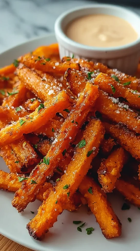 sweet potato fries with dipping sauce