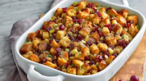 cranberry apple stuffing pull back shot