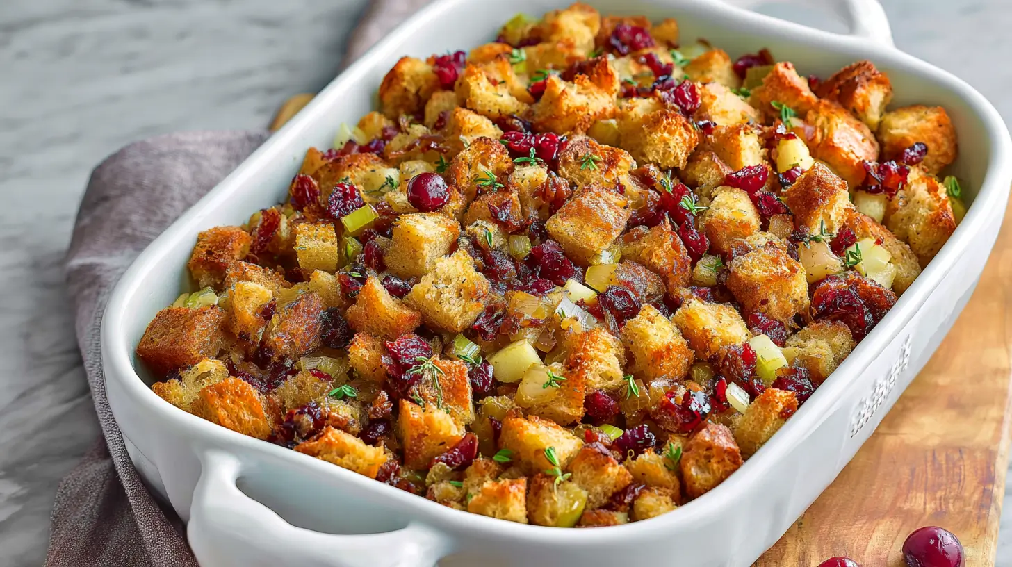 cranberry apple stuffing pull back shot