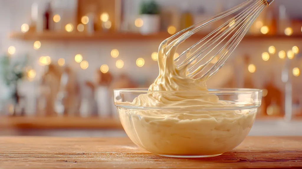 eggnog in mixing bowl