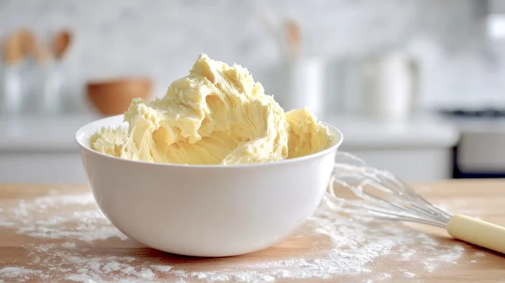 dough in a mixing bowl