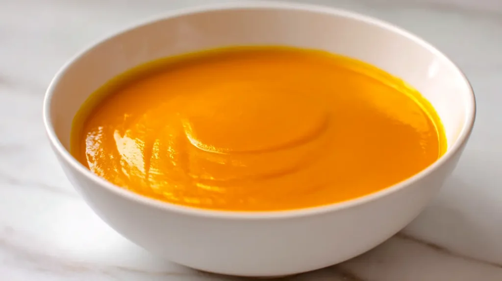 plain no topping bowl of pumpkin soup