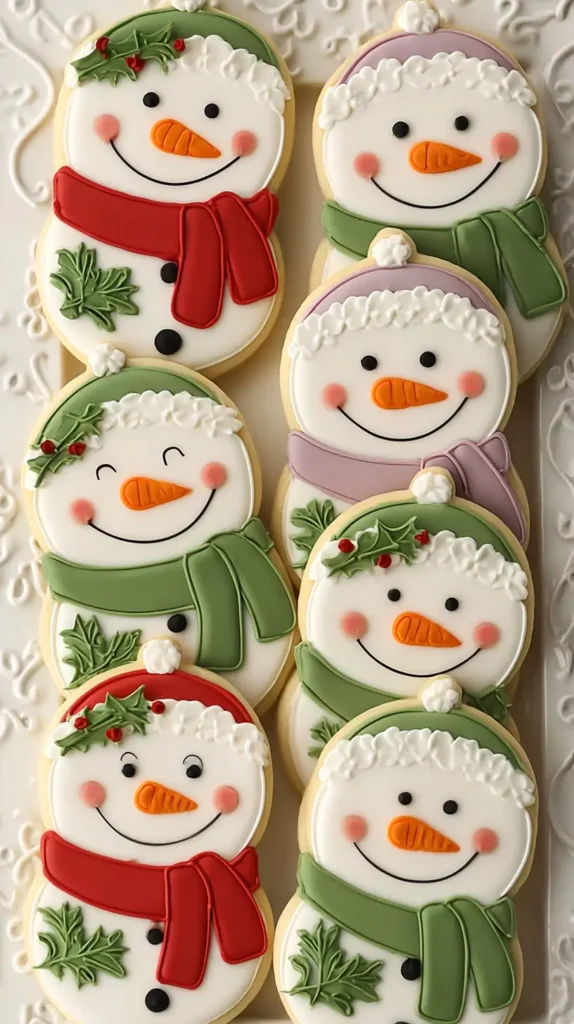 frosted snowman cookies