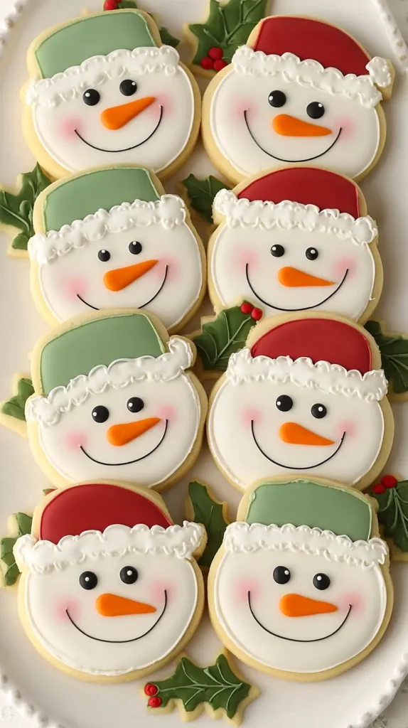 snowman sugar cookie, icing