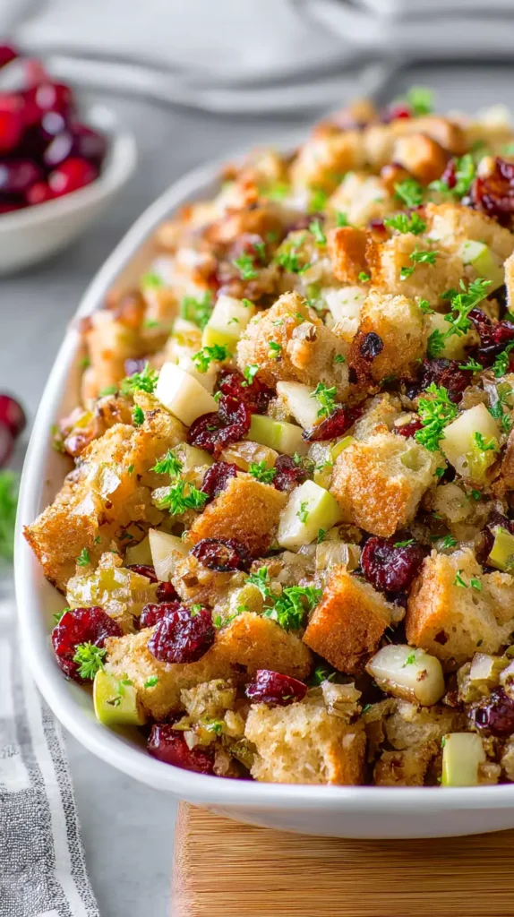 parsley topped cranberry apple stuffing