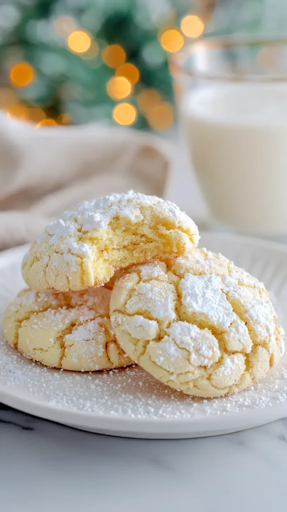 bite taken from a crinkle eggnog cookie