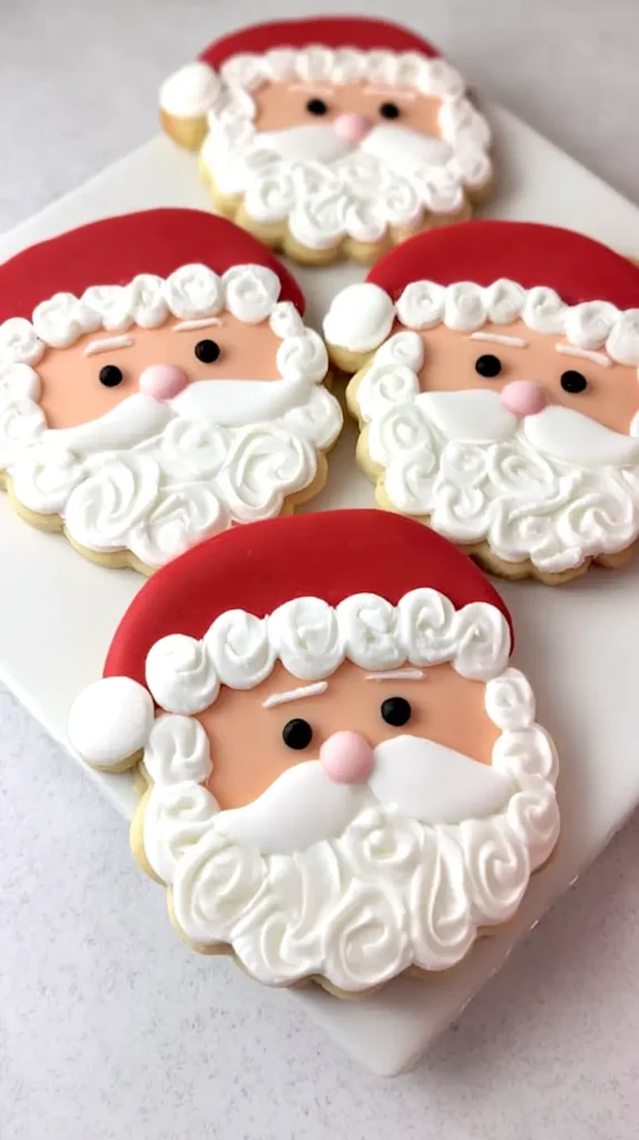 santa iced cookies