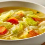 cabbage soup in a bowl