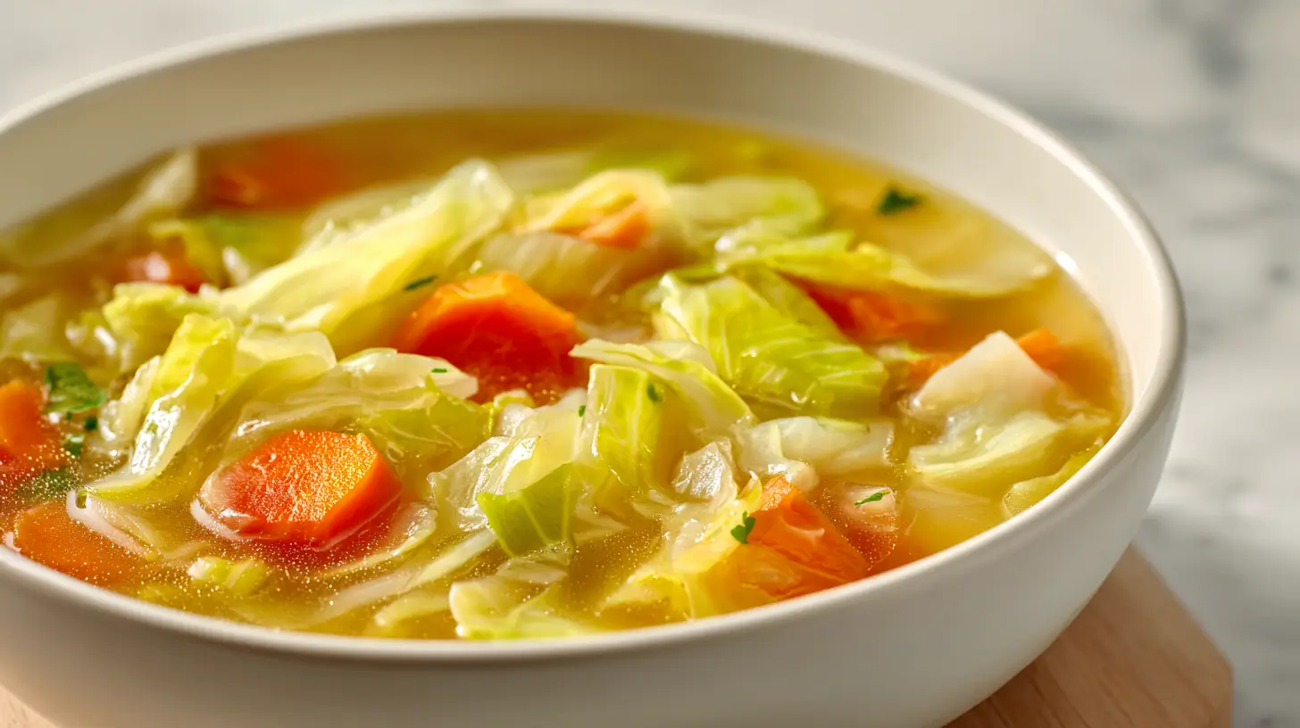 cabbage soup in a bowl