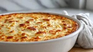 corn dip in a white bowl