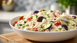 Mediterranean orzo pasta salad