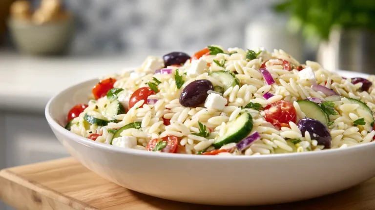 Mediterranean orzo pasta salad