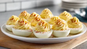 platter of deviled eggs