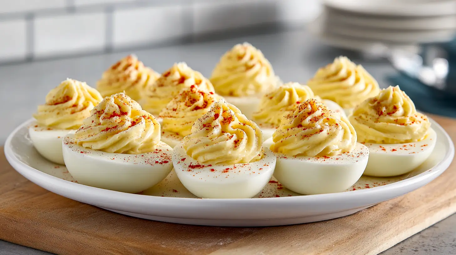 platter of deviled eggs