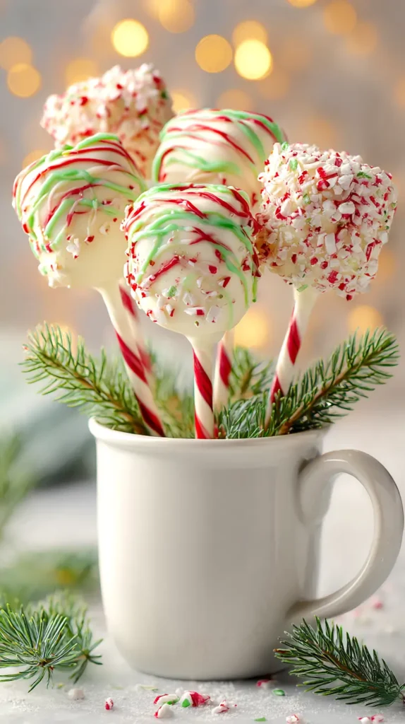 Christmas marshmallow pops