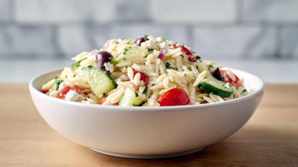 Mediterranean orzo pasta salad