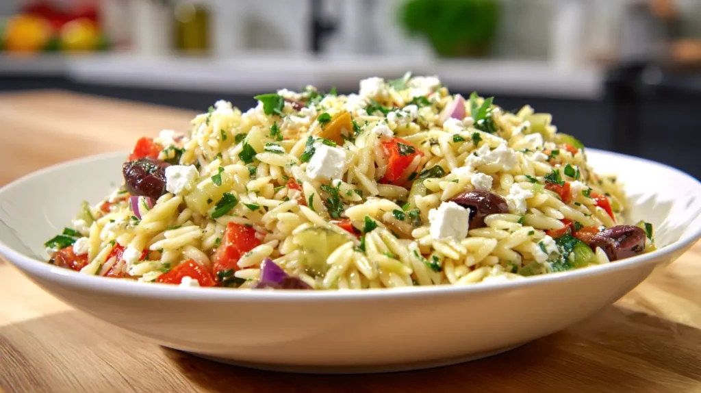Mediterranean orzo pasta salad