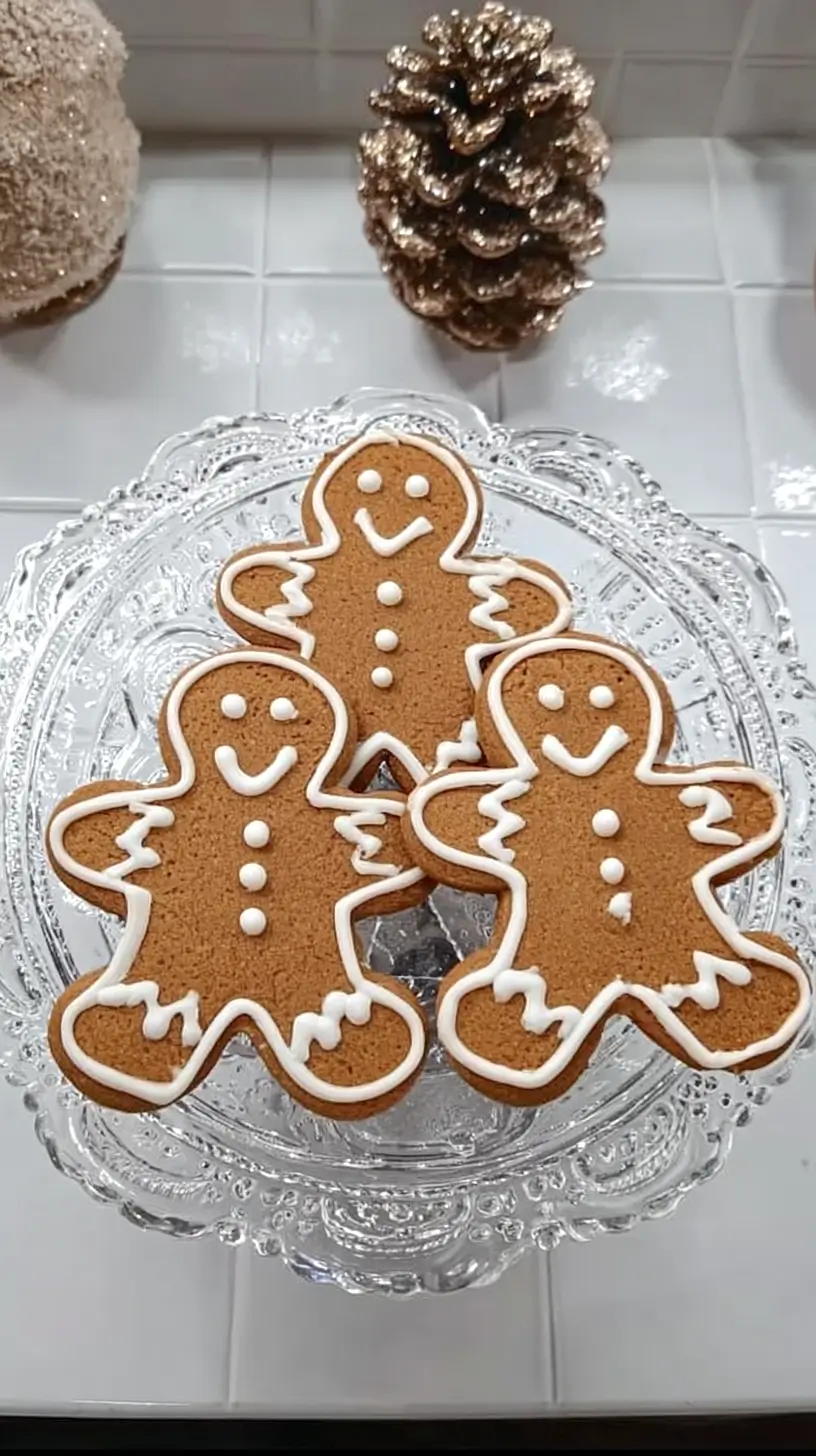 three gingerbread men cookies