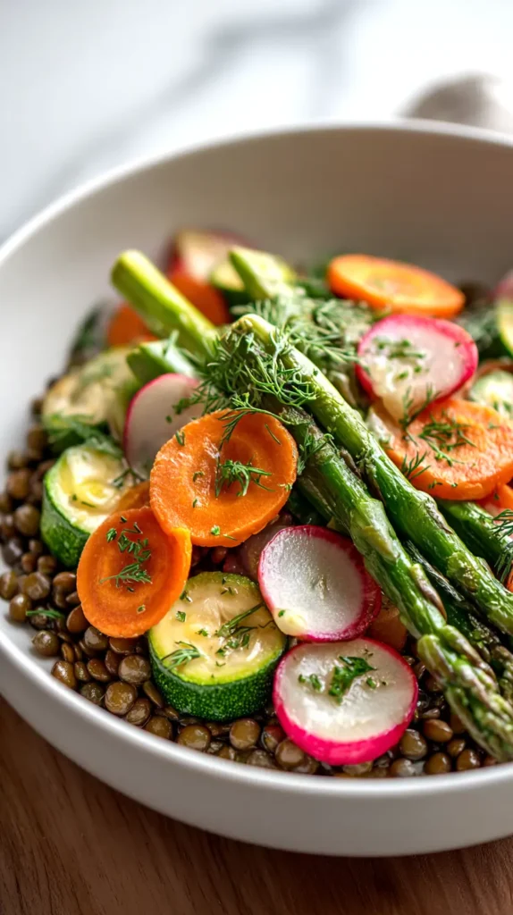 lentil bowl with veggies