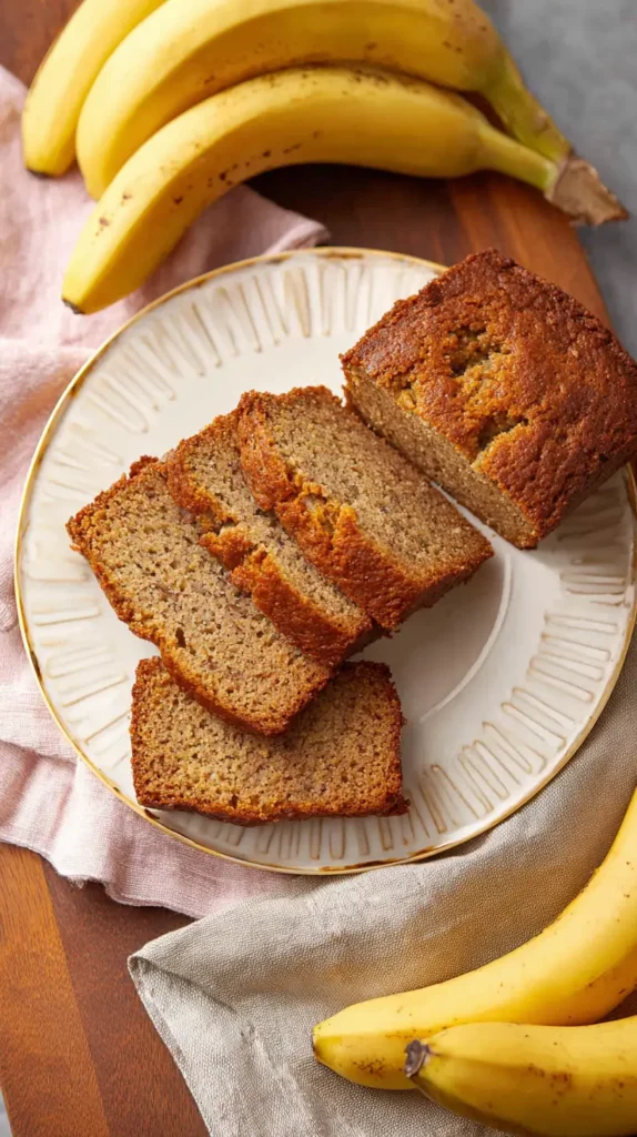 sliced maple banana bread loaf