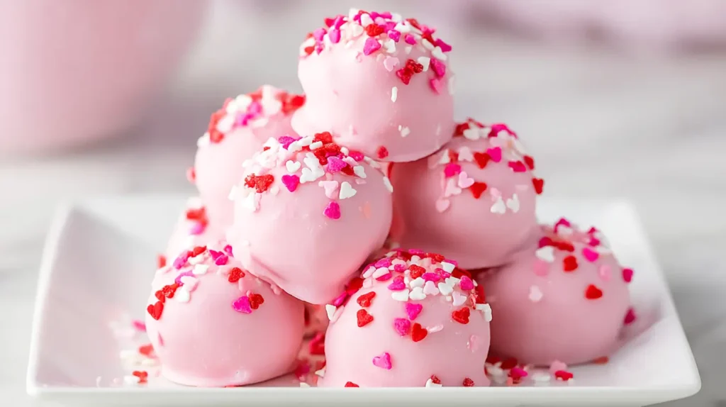 pink Oreo Truffles for Valentine's day