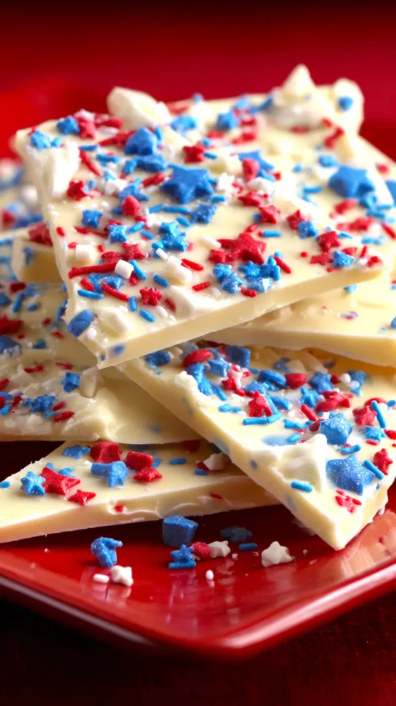 red, white and blue dessert
