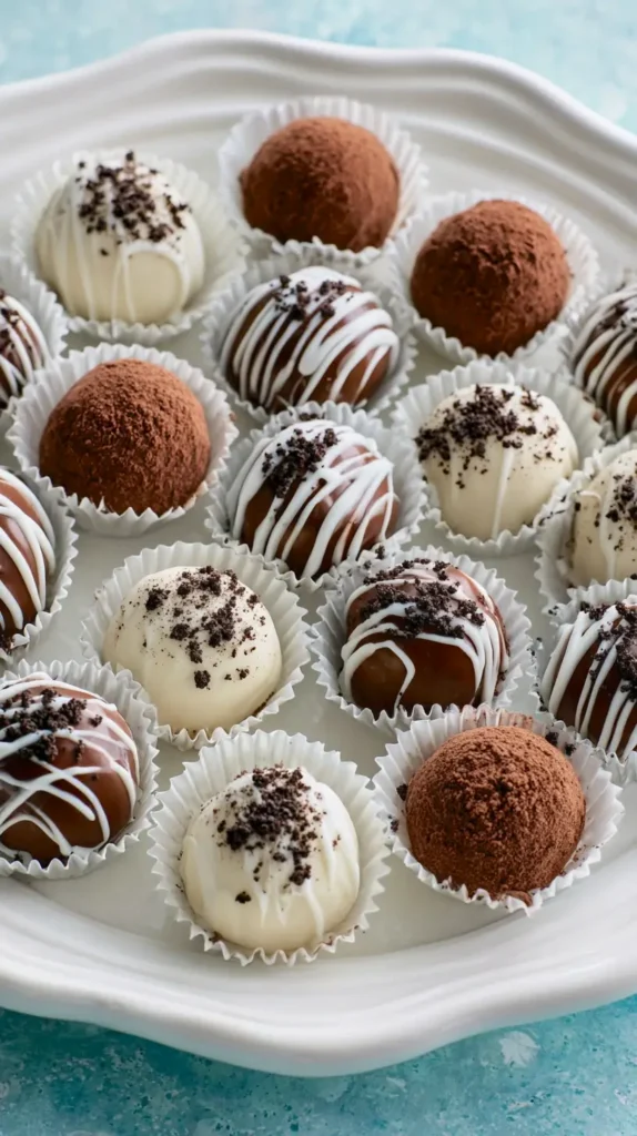 plate of Oreo truffles