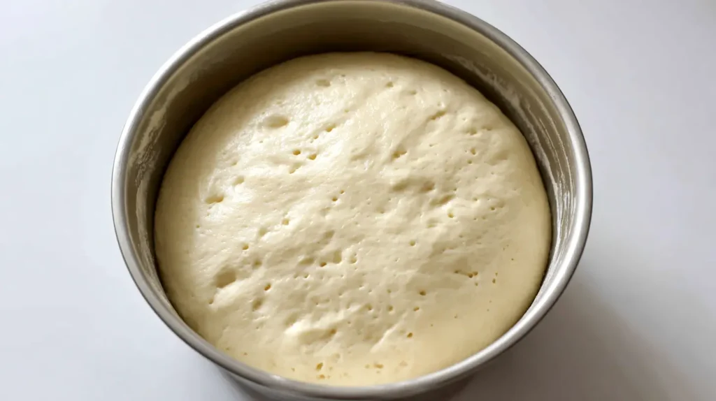 dough risen in a bowl