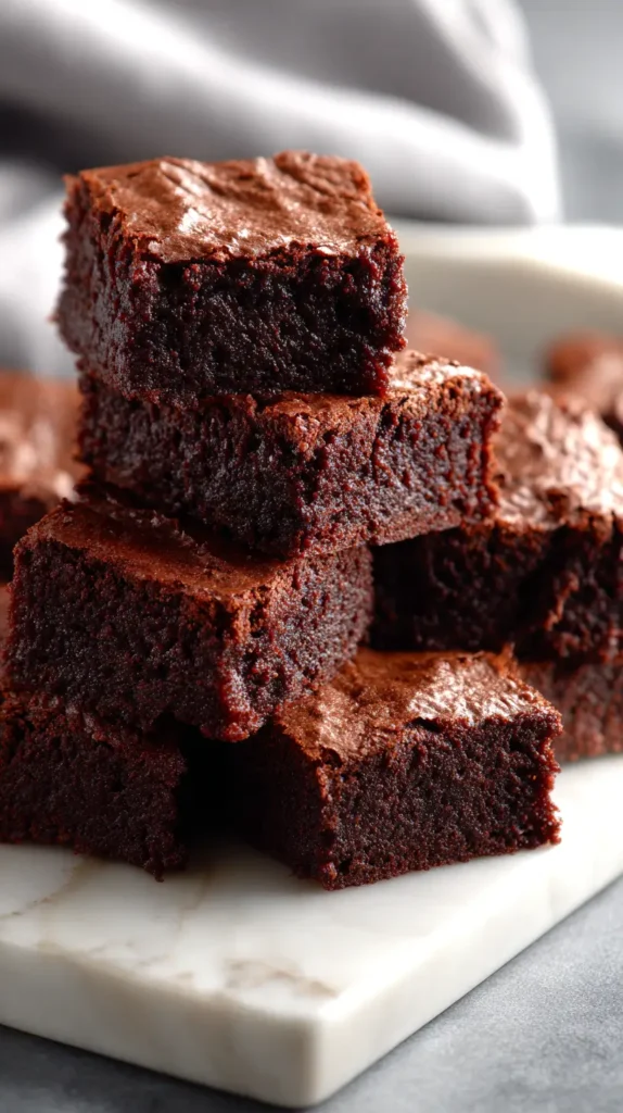 sweet potato brownies stacked