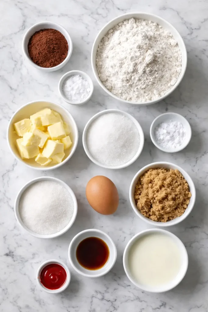 overhead shot of ingredients